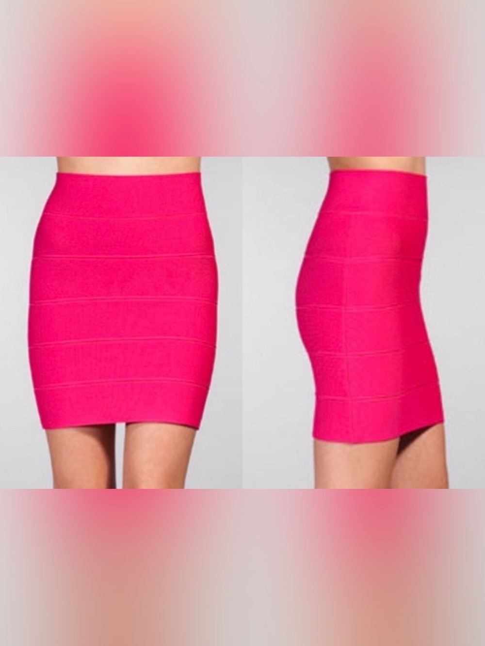 NWT BCBGeneration Simone Hot Pink Bandage Bodycon Mini Skirt sz Med